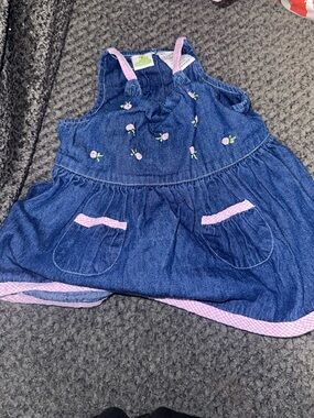 Sesame Street Denim Blue Dress with Pink Trim